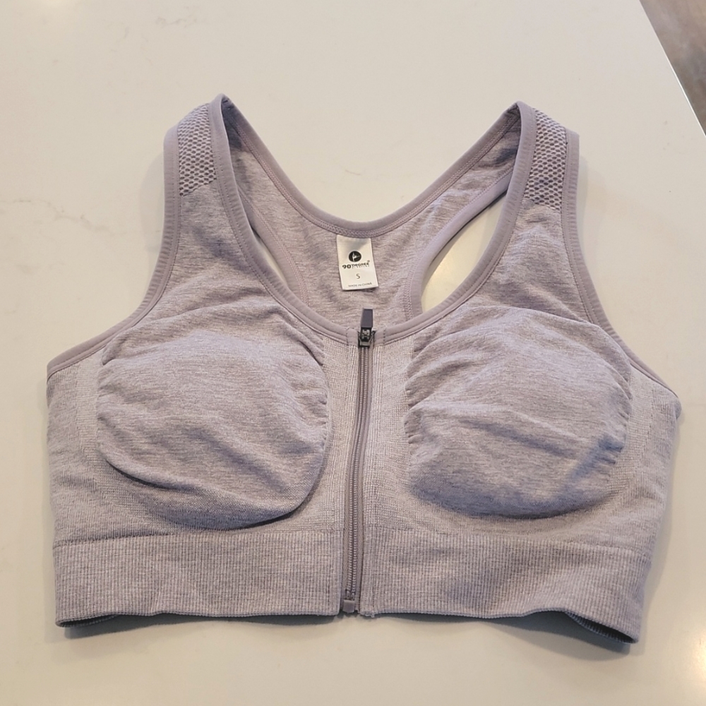 Zip front sports bra